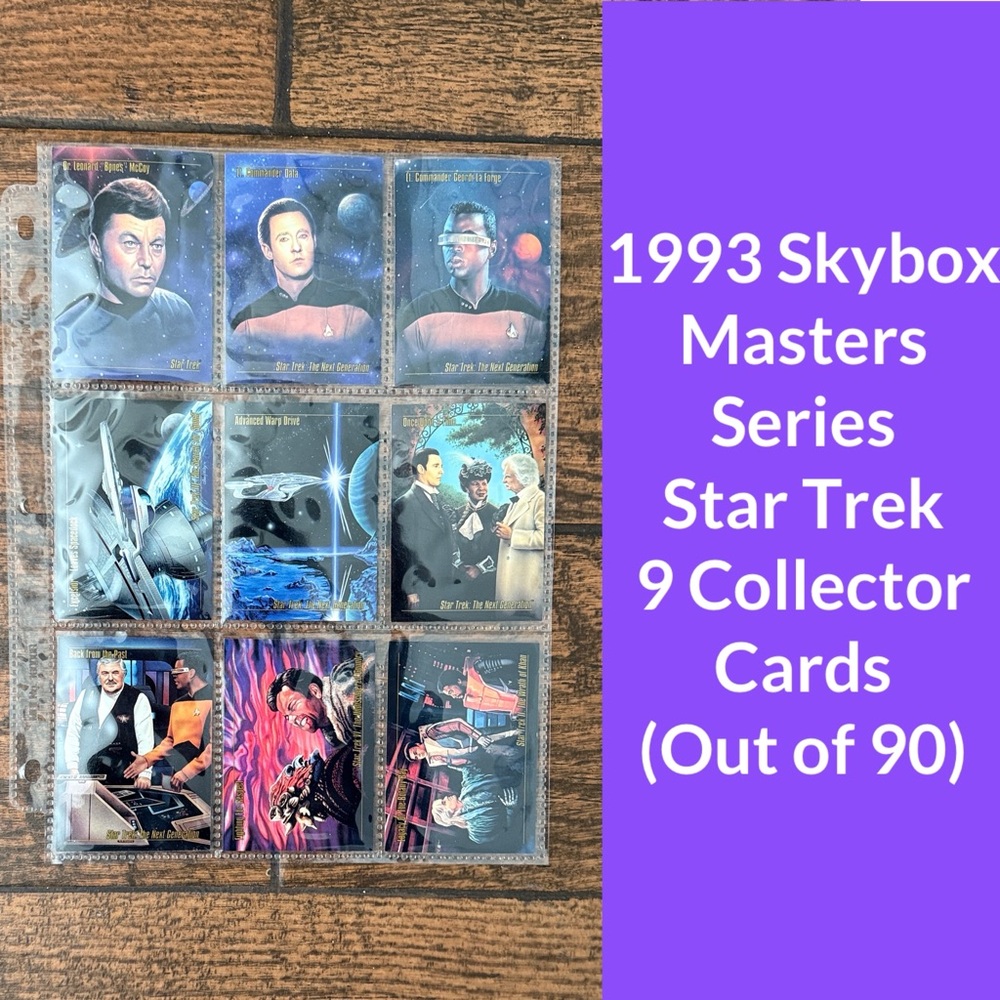 1993 Skybox Star Trek Masters Series 9 Collector Cards (Out of 90)